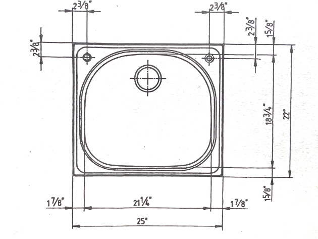 SUTER Dynamic D2 Edelstahl Spülbecken / Spüle 63,5 x 56 x 27 cm