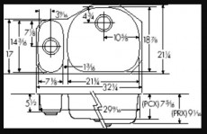 FRANKE Prestige PRX160-LH  Unterbau-Spüle Edelstahl 79x52 cm (31 1/8''x20 1/2'')