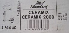 IDEAL STANDARD Ceramix 2000 Bidet Armatur Bidetarmatur WEISS