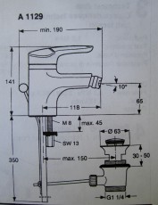 Ceraron Bidet Armatur Bidetarmatur Weiss Edelmessing