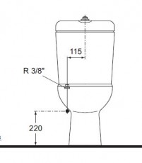 IDEAL STANDARD Inga WC-Kombination Abgang zum Boden PERGAMON