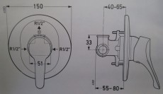 Ceramix No.1 Unterputz-Armatur Duscharmatur Brausebatterie WEISS-BICOLOR