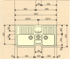 FRANKE-BELINOX System 2000 Auflage-Spüle 120 x 60 cm Weiss