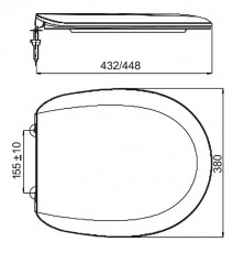 Sanit 1800 Ecoline WC-Deckel Toilettenbrille WC-Sitz Pergamon Creme-Weiss