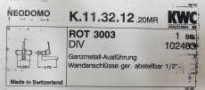 KWC Neodomo Wandarmatur Küchenarmatur  Schweizer Anschlüsse ROT