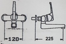 KWC Neodomo Auslauf Wand-Armatur Küchenarmatur BRAUN