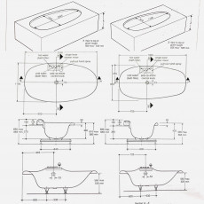 IDEAL STANDARD Belvedere Exklusiv Einbau-Badewanne mit Wasserfall Armatur 210 x 110 cm Weiss