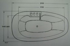 IDEAL STANDARD Belvedere Exklusiv Einbau-Badewanne mit Wasserfall Armatur 210 x 110 cm Weiss