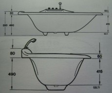 IDEAL STANDARD Belvedere Exklusiv Einbau-Badewanne mit Wasserfall Armatur 210 x 110 cm Weiss