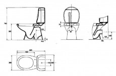 SPHINX Stand-WC-Kombination mit Spülkasten Manhattan Abgang zum Boden