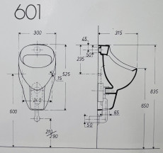 NOVOBOCH Urinal Pissoir Zulauf von Hinten Pergamon