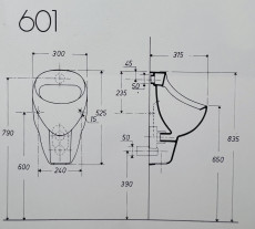 NOVOBOCH Urinal Pissoir Zulauf von Hinten Pergamon