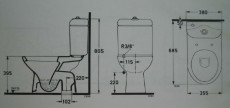 IDEAL STANDARD Inga WC-Kombination Abgang zum Boden Bahama-Beige