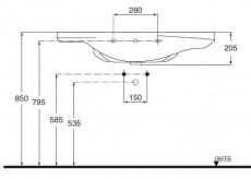 IDEAL STANDARD Lindos Special Waschbecken Waschtisch Pergamon 100 cm