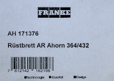 FRANKE Schneidebrett Rüstbrett Holz in Ahorn für Argos und Ariane AH171376