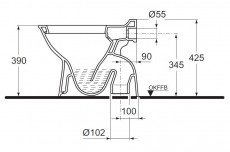 IDEAL STANDARD Esprit Stand-WC Edelweiss Abgang innen senkrecht zum Boden