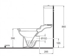 IDEAL STANDARD TIZIO Kombination Stand-WC Tiefspüler BAHAMABEIGE BEIGE