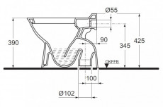 IDEAL STANDARD Esprit Stand-WC Manhattan Grau Abgang innen senkrecht zum Boden