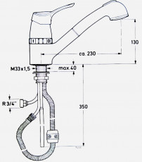 IDEAL STANDARD CeraMix Küchenarmatur mit Brause ROT mit Geräteanschluss Hochdruck