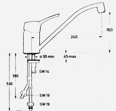 IDEAL STANDARD Ceramix Küchenarmatur Armatur Niederdruck Rot