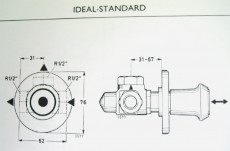 IDEAL STANDARD Dreiwege-Umstellung UP Armatur ROT