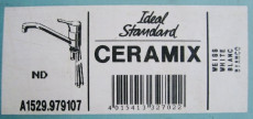 IDEAL STANDARD Ceramix Küchenarmatur Armatur NIEDERDRUCK Weiss