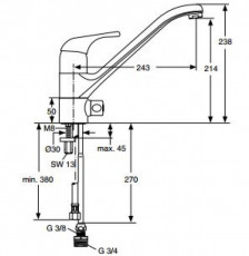 IDEAL STANDARD Meloh Küchenarmatur CHROM mit Geräteanschluss