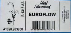 IDEAL STANDARD Euroflow Waschtischarmatur Chrom Zweigriffarmatur Zwei Hebel mit schwenkbarem Auslauf und Zugknopf