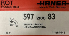 HANSA Hansa-Nordica Wanneneinlauf Standeinlauf Wannenauslauf Rot