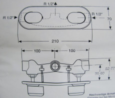 Dualux Unterputz Bidet-Armatur / Duschwannearmatur CHROM-MATT EDELMATT