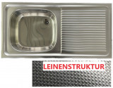FRANKE EA/LUX Leinen Spüle 86 x 43,5 cm Becken-Links Leinenstruktur  Einbauspüle Küchenspüle Edelstahl