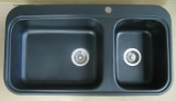 ALAPE kitchen sink 124 ANTHRAZIT-SCHWARZ-MATT 92x50,5 cm